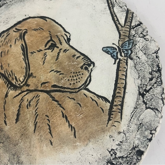 Shapes of Clay Mt St Helens Ash Dog Plaque Art Wall Hanging Decor Signed Stan - Picture 3 of 10